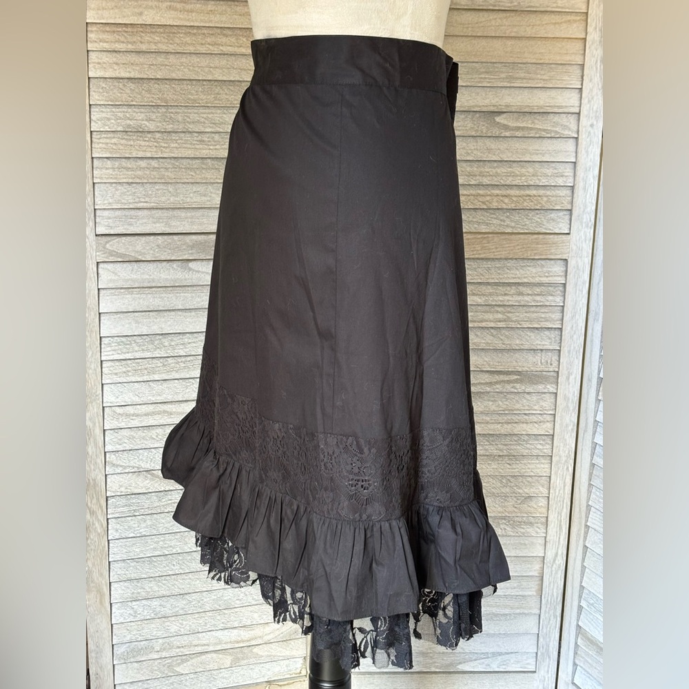 Gothic Steampunk Style Black Skirt Women’s SZ 2X, w/Lace, Ruffled Trim, Buckles - Picture 10 of 16